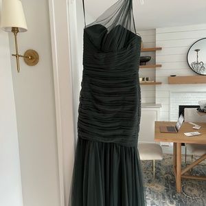 Amsale Tulle Dress in Hunter size 6
